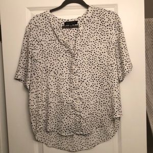 Black and white polka dot blouse